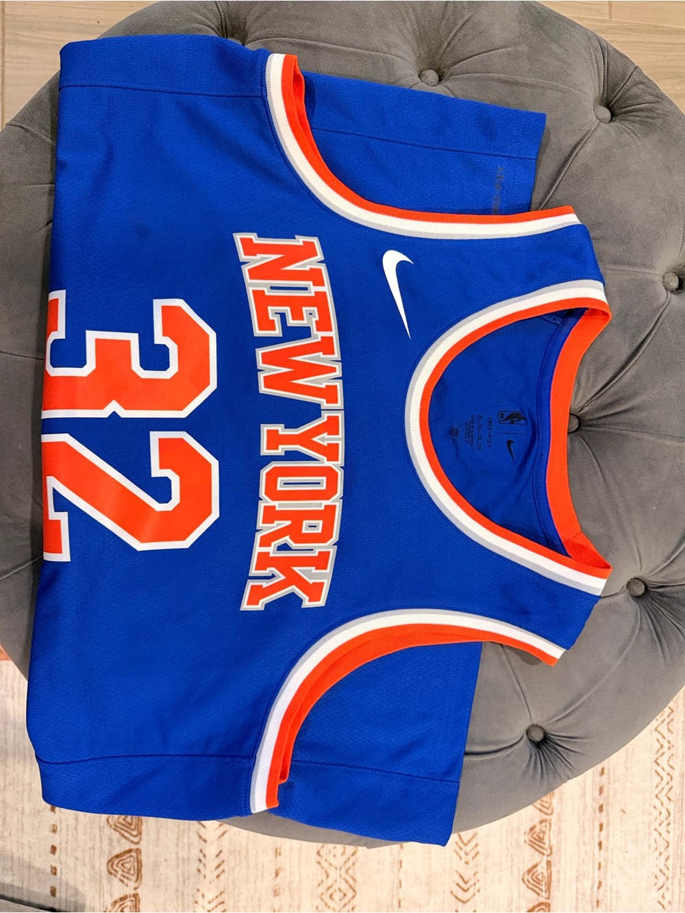 Nike Royal Blue and Orange NBA Sleeveless Jersey